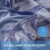 imageAmyHomie Cooling Blanket90quotx108quotKing SizeSummer Blankets with Double Sided Cold Effect ArcChill QMaxampgt05 Cool Fiber Breathable Lightweight Blankets for Hot Sleepers Night SweatsBlue Stripe