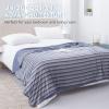 imageAmyHomie Cooling Blanket90quotx108quotKing SizeSummer Blankets with Double Sided Cold Effect ArcChill QMaxampgt05 Cool Fiber Breathable Lightweight Blankets for Hot Sleepers Night SweatsBlue Stripe