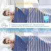 imageAmyHomie Cooling Blanket90quotx108quotKing SizeSummer Blankets with Double Sided Cold Effect ArcChill QMaxampgt05 Cool Fiber Breathable Lightweight Blankets for Hot Sleepers Night SweatsBlue Stripe