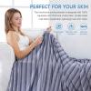imageAmyHomie Cooling Blanket90quotx108quotKing SizeSummer Blankets with Double Sided Cold Effect ArcChill QMaxampgt05 Cool Fiber Breathable Lightweight Blankets for Hot Sleepers Night SweatsBlue Stripe