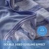 imageAmyHomie Cooling Blanket90quotx108quotKing SizeSummer Blankets with Double Sided Cold Effect ArcChill QMaxampgt05 Cool Fiber Breathable Lightweight Blankets for Hot Sleepers Night SweatsBlue Stripe