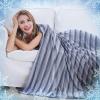 imageAmyHomie Cooling Blanket90quotx108quotKing SizeSummer Blankets with Double Sided Cold Effect ArcChill QMaxampgt05 Cool Fiber Breathable Lightweight Blankets for Hot Sleepers Night SweatsBlue Stripe
