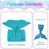 imageAmyHomie Mermaid Tail Blanket Kids Soft Blanket Crochet Mermaid Sleeping Bag Mermaid Gift for GirlsFish Scales Purple KidsLight Blue