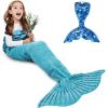 imageAmyHomie Mermaid Tail Blanket Kids Soft Blanket Crochet Mermaid Sleeping Bag Mermaid Gift for GirlsFish Scales Purple KidsLight Blue