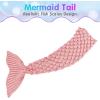 imageAmyHomie Mermaid Tail Blanket Kids Soft Blanket Crochet Mermaid Sleeping Bag Mermaid Gift for GirlsFish Scales Purple KidsLight Pink