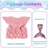 imageAmyHomie Mermaid Tail Blanket Kids Soft Blanket Crochet Mermaid Sleeping Bag Mermaid Gift for GirlsFish Scales Purple KidsLight Pink