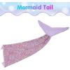 imageAmyHomie Mermaid Tail Blanket Kids Soft Blanket Crochet Mermaid Sleeping Bag Mermaid Gift for GirlsFish Scales Purple KidsLight Purple Rainbow
