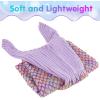 imageAmyHomie Mermaid Tail Blanket Kids Soft Blanket Crochet Mermaid Sleeping Bag Mermaid Gift for GirlsFish Scales Purple KidsLight Purple Rainbow