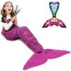 imageAmyHomie Mermaid Tail Blanket Kids Soft Blanket Crochet Mermaid Sleeping Bag Mermaid Gift for GirlsFish Scales Purple KidsRainbow