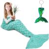 imageAmyHomie Mermaid Tail Blanket Kids Soft Blanket Crochet Mermaid Sleeping Bag Mermaid Gift for GirlsFish Scales Purple KidsScalemint