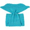 imageAmyHomie Mermaid Tail Blanket Little Mermaid Blanket Soft Crochet All Seasons Sleeping Blanket for Kids Mermaid Gift for GirlsBlue with RufflesKids