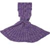 imageAmyHomie Mermaid Tail Blanket Soft Crochet Sleeping Bag Blanket for Kids Adults Mermaid Gift for GirlsRainbowKidsFish Scale Purple
