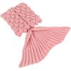 imageAmyHomie Mermaid Tail Blanket Soft Crochet Sleeping Bag Blanket for Kids Adults Mermaid Gift for GirlsRainbowKidsLight Pink