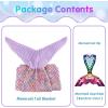 imageAmyHomie Mermaid Tail Blanket Soft Crochet Sleeping Bag Blanket for Kids Adults Mermaid Gift for GirlsRainbowKidsLight Purple Rainbow
