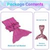 imageAmyHomie Mermaid Tail Blanket Soft Crochet Sleeping Bag Blanket for Kids Adults Mermaid Gift for GirlsRainbowKidsPink