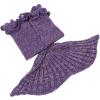 imageAmyHomie Mermaid Tail Blanket Soft Crochet Sleeping Bag Blanket for Kids Adults Mermaid Gift for GirlsRainbowKidsPurple Xin