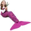 imageAmyHomie Mermaid Tail Blanket Soft Crochet Sleeping Bag Blanket for Kids Adults Mermaid Gift for GirlsRainbowKidsRainbow