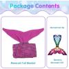 imageAmyHomie Mermaid Tail Blanket Soft Crochet Sleeping Bag Blanket for Kids Adults Mermaid Gift for GirlsRainbowKidsRainbow
