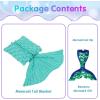 imageAmyHomie Mermaid Tail Blanket Soft Crochet Sleeping Bag Blanket for Kids Adults Mermaid Gift for GirlsRainbowKidsScalemint