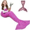 imageAmyHomie Mermaid Tail Blanket Soft Crochet Sleeping Bag Blanket for Kids Adults Mermaid Gift for GirlsRainbowKidsScalepink