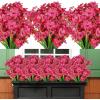 imageAmyHomie 20 Bundles Artificial Flowers for Outdoor Outside Spring Summer Decoration UV Resistant Faux Flowers No Fade Fake Plastic Plants Garden Porch Window Box DecoratingFuchsia