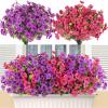 imageAmyHomie 20 Bundles Artificial Flowers for Outdoor Outside Spring Summer Decoration UV Resistant Faux Flowers No Fade Fake Plastic Plants Garden Porch Window Box DecoratingFuchsia Purple