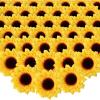 imageAmyHomie 40pcs 35quot Artificial Silk Yellow Sunflower Heads Fabric Floral for Baby Shower Home Decoration Wedding Decor Bride Holding FlowersDIY Garden Craft Art Decor