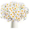 imageAmyHomie Artificial Flowers10 pcs Silk Daisy Artificial Gerber Daisy for Home Decoration Fake Wildflowers Spring Flowers for Wedding DecorationMilk WhiteWhite