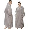 imageAmyHomie Blanket SweatshirtOversized Sherpa Hooded Blanket HoodieFleecehug Hoodie Wearable Blanket for Women Men KidsGrey