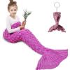 imageAmyHomie Mermaid Tail Blanket Little Mermaid Blanket Soft Crochet All Seasons Sleeping Blanket for Kids Mermaid Gift for GirlsScaleRoseKids