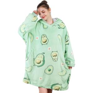 imageAmyHomie Blanket SweatshirtOversized Sherpa Hooded Blanket HoodieFleecehug Hoodie Wearable Blanket for Women Men KidsAvocado