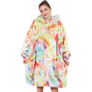 imageAmyHomie Blanket SweatshirtOversized Sherpa Hooded Blanket HoodieFleecehug Hoodie Wearable Blanket for Women Men KidsFireworks