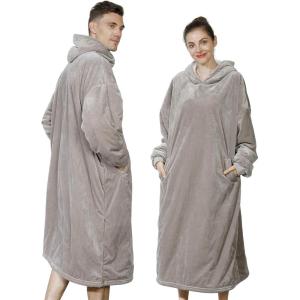 imageAmyHomie Blanket SweatshirtOversized Sherpa Hooded Blanket HoodieFleecehug Hoodie Wearable Blanket for Women Men KidsGrey