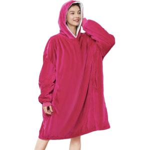 imageAmyHomie Blanket SweatshirtOversized Sherpa Hooded Blanket HoodieFleecehug Hoodie Wearable Blanket for Women Men KidsPlum Purple