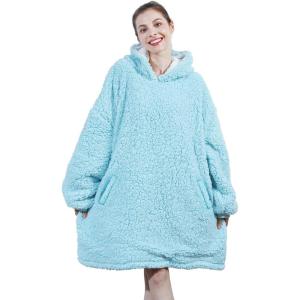 imageAmyHomie Blanket SweatshirtOversized Sherpa Hooded Blanket HoodieFleecehug Hoodie Wearable Blanket for Women Men KidsSherpa Teal