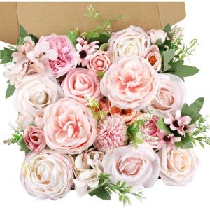 imageAmyHomie Blush Champagne Artificial Flowers Combo Silk Mix Peony Rose Fake Flowers wStem for DIY Wedding Bouquets Centerpieces Arrangements Table Fall Decor Party Bridal Baby Shower Home DecorationsBlush Pink