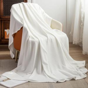 imageAmyHomie Cooling Blanket100 Rayon Derived from Bamboo Cool Summer Blanket for Hot Sleepers Soft Comfy Lightweight Blankets for All Seasons Blue 5979inPure White