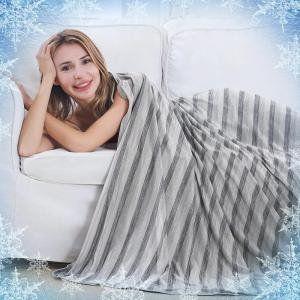 imageAmyHomie Cooling Blanket90quotx108quotKing SizeSummer Blankets with Double Sided Cold Effect ArcChill QMaxampgt05 Cool Fiber Breathable Lightweight Blankets for Hot Sleepers Night SweatsGrey Stripe