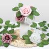 imageAmyHomie 100pcs Blush Pink Rose wStem and 40pcs Leaves for DIY Wedding Bouquets Centerpieces Arrangements Party Baby Shower Home Decorations