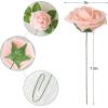 imageAmyHomie 100pcs Blush Pink Rose wStem and 40pcs Leaves for DIY Wedding Bouquets Centerpieces Arrangements Party Baby Shower Home Decorations