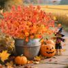 imageAmyHomie 2 Bunches Artificial Sunflower Bouquets and 16 Bundles Orange Fall Artificial Flowers for Outdoor Fall Decor
