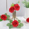 imageAmyHomie 25pcs Red Rose wStem and 40pcs Leaves for DIY Wedding Bouquets Centerpieces Arrangements Party Baby Shower Home Decorations
