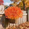 imageAmyHomie 36 Bundles Orange Fall Artificial Flowers Eucalyptus Set for Outdoors