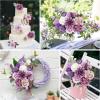 imageAmyHomie Artificial Flowers Combo and Seriesc Purple Rose 25pcs Real Looking Fake Roses wStem for DIY Wedding Bouquets Centerpieces Arrangements Party Baby Shower Home Decorations