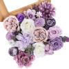 imageAmyHomie Artificial Flowers Combo and White Rose 25pcs Real Looking Fake Roses wStem for DIY Wedding Bouquets Centerpieces Arrangements Party Baby Shower Home Decorations