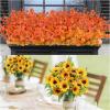 imageAmyHomie 2 Bunches Artificial Sunflower Bouquets and 16 Bundles Orange Fall Artificial Flowers for Outdoor Fall Decor
