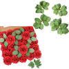 imageAmyHomie 25pcs Red Rose wStem and 40pcs Leaves for DIY Wedding Bouquets Centerpieces Arrangements Party Baby Shower Home Decorations