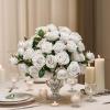 image:imageAmyHomie 48 PCS Black Roses Velvet Realistic Artificial Flowers with Bendable Stems for Wedding Bouquets Baby Shower Party Home Decor Fake Flowers Gifts for Valentines Mothers Day Womens DayWhite