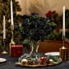 image:imageAmyHomie 48 PCS Black Roses Velvet Realistic Artificial Flowers with Bendable Stems for Wedding Bouquets Baby Shower Party Home Decor Fake Flowers Gifts for Valentines Mothers Day Womens DayBlack