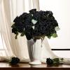 image:imageAmyHomie 48 PCS Black Roses Velvet Realistic Artificial Flowers with Bendable Stems for Wedding Bouquets Baby Shower Party Home Decor Fake Flowers Gifts for Valentines Mothers Day Womens DayBlack